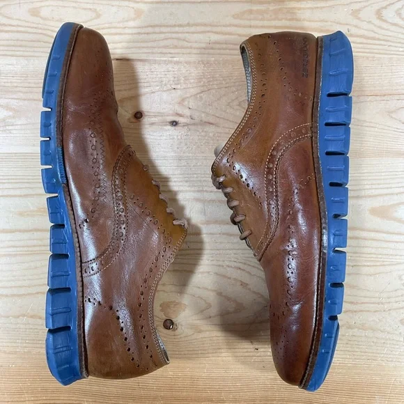 Cole Haan Zerogrand Wingtip Oxford Shoes C31167LeatherMen’s 11.5 MBrown Blue